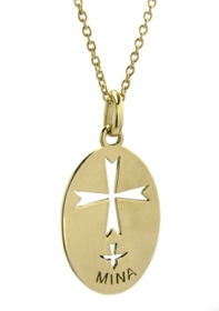 Pendentif croix Huguenote or