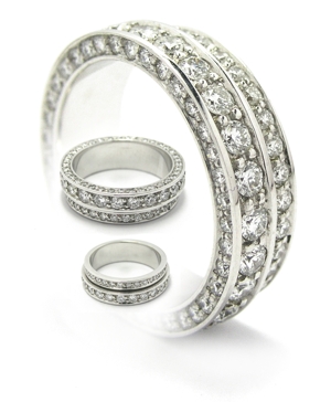 Demi alliance diamants et saphirs taille princesse