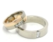 Alliances bicolores et diamants taille princesse