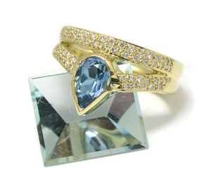 Bague aigue marine diamant - Niederländer