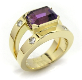 Bague amethyste or jaune