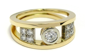 Bague diamants art déco
