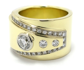 Bague diamants en or jaune 18 carats