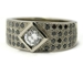 Bague diamants noirs et blancs