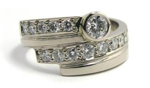 Bague diamant or blanc