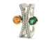 Bague grenat mandarin et chrome tourmaline.