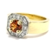 Bague grenat mandarine diamant