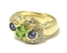 Bague grenat vert tanzanite