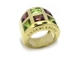 Bague péridot et rhodolite
