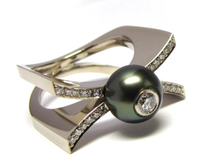 Bague perle de Tahiti.