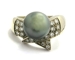 Bague perle Tahiti diamants.