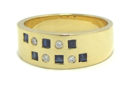 Bague pour homme, saphir diamant