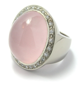 Bague quartz rose.