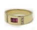 Bague rubis baguette diamant