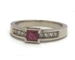 Bague rubis carré diamants
