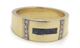 Bague saphirs diamants