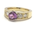 Bague saphir rose diamant.