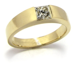 Solitaire diamant taille princesse