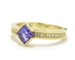 Bague tanzanite carrée or jaune.