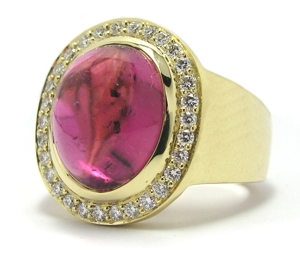 Bague tourmaline cabochon - Niederländer
