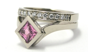 Bague tourmaline rose diamant - Niederländer