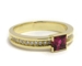 Bague tourmaline rouge diamant.