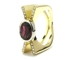 Bague tourmaline rouge ovale.