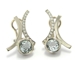 Boucles d'oreilles aigue marine diamant or blanc.