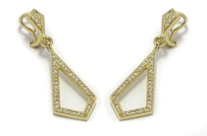 Boucles d'oreilles pendantes diamants