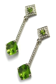 Boucles d'oreilles péridots.