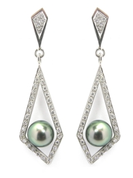 Boucles d'oreilles perles de tahiti modèle Zermatt