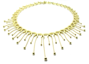 Collier bambou or gris