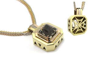 Pendentif quartz fumé.