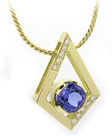 Pendentif tanzanite diamant.
