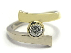 Solitaire diamant bicolore