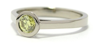 Solitaire diamant jaune Fancy Yellow
